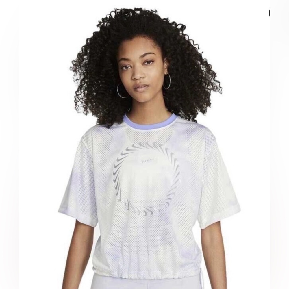 Nike White and blue Mesh Jersey Top